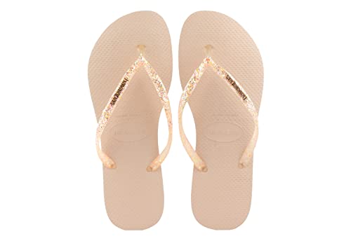 Havaianas Damen Schmaler Glitzer Flipflop, Makaron-Rosa, 35/36 EU von Havaianas