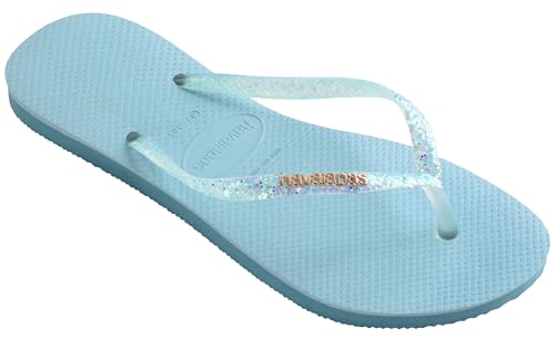 Havaianas Damen Schmaler Glitzer Flipflop, Nautisches Blau, 35/36 EU von Havaianas