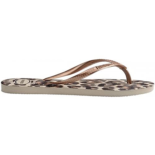 Havaianas Damen Slim Animals Flip Flops, Beige Rotgold Dunkelbraun, 33/34 EU von Havaianas