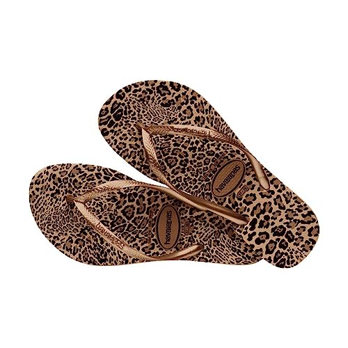 Havaianas Damen Slim Animals GreyGolden Flip-Flop, Sandgrau/Golden, 38/37 UK, Sandgrau Golden, 35/36 EU von Havaianas