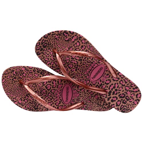 Havaianas Damen Slim Animals RoseGolden Flip-Flop, Crocus Rose/Golden Blush, 38/37 UK, Crocus Rose Golden Blush, 35/36 EU von Havaianas