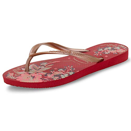 Havaianas Damen Slim Bio Flip Flops, Rot, Rotgold, Metallic, 33/34 EU von Havaianas