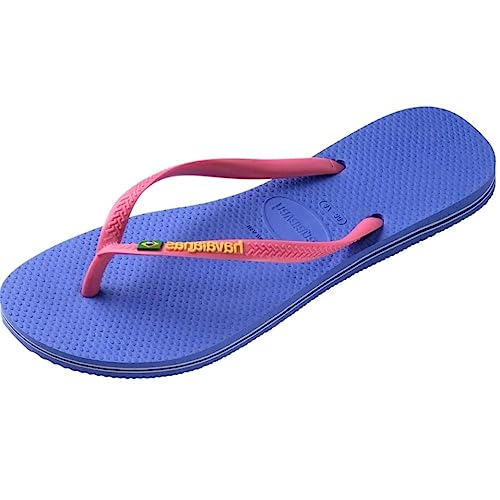 Havaianas Slim Brasil Logo Flip Flops Damen, Blau, 35/36 EU von Havaianas