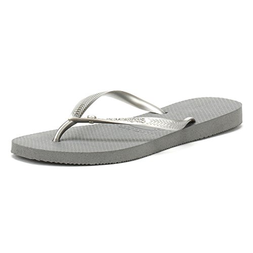 Havaianas Damen Slim Crystal Glamour Swarovski Flip flops, Stahlgrau 33/34 EU von Havaianas