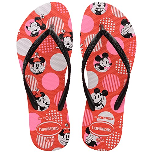 Havaianas Damen Slim Disney Flipflop,Rot Zerquetscht / Schwarz,39/40 EU von Havaianas