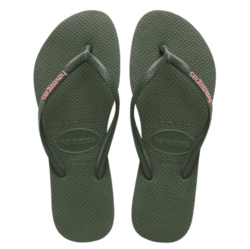 Havaianas Damen Slim Logo Flip Flops, grün, 33/34 EU von Havaianas