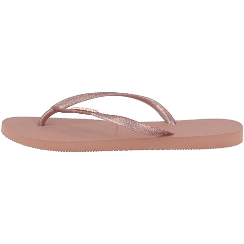 Havaianas Damen Slim Logo Metallic Flip Flops, Crocus Rose Aprikosenrot, 33/34 von Havaianas