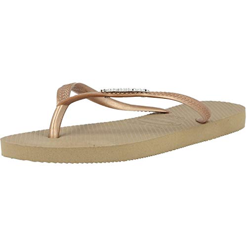 Havaianas Damen Slim Logo Metallic Zehentrenner, Gold (Rose Gold/Rose Gold 5282), 35/36 EU von Havaianas