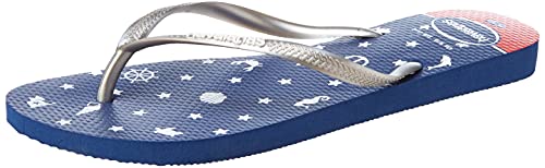 Havaianas Damen Slim Nautical Flip flops, Navy / Silber 33/34 EU von Havaianas