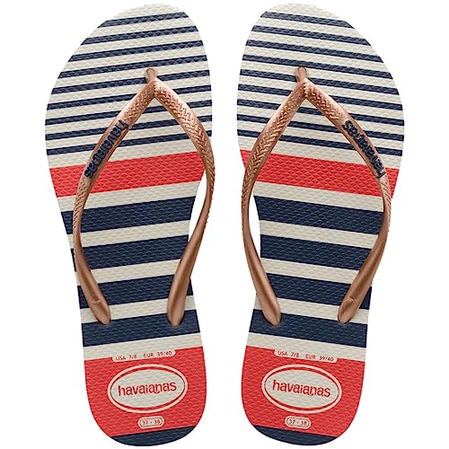 Havaianas Damen Slim Nautical Flip flops, Gold 41/42 EU von Havaianas