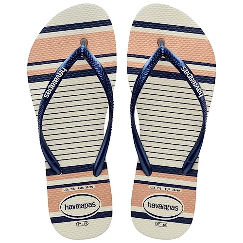 Havaianas Flip-Flops für Damen, schmal, nautisch, Weiß Marineblau, 33/34 EU von Havaianas