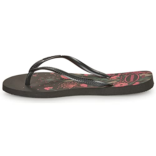 Havaianas Damen Slim Organic Flip Flop, schwarz/pink, 35/36 EU von Havaianas