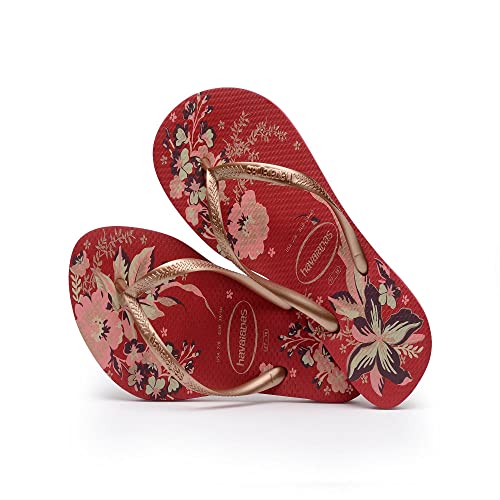 Havaianas Damen Slim Bio Flip Flops, Rot, Rotgold, Metallic, 33/34 EU von Havaianas