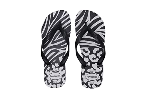 Havaianas Damen Top Animals Flip Flop Sandale, weiß/schwarz, 33/34 EU von Havaianas