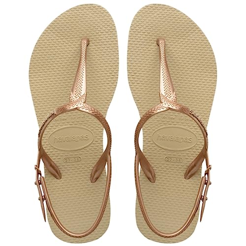 Havaianas Damen Twist T-Spangen Sandalen, Beige (Sand Grey 0154), 33/34 EU von Havaianas