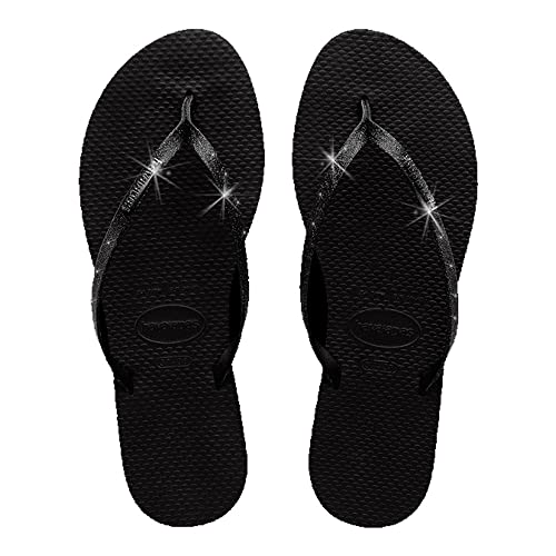 Havaianas Damen Glitzer Flip-Flop, Schwarz, 35/36 EU von Havaianas