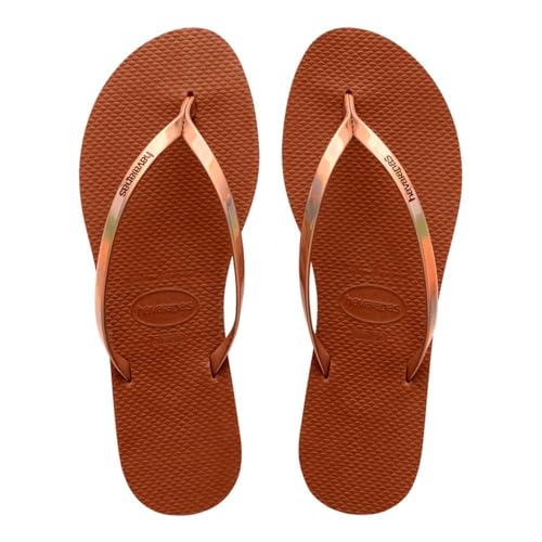 Havaianas Damen Metallic Rust Flip-Flop, rust, 35/36 von Havaianas