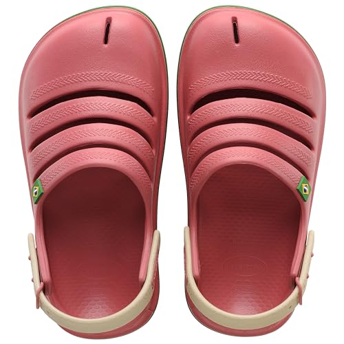 Havaianas Jungen Unisex Kinder Clog Brasil Sandale, Rot, 2 UK Child, rot, 2 UK Child von Havaianas