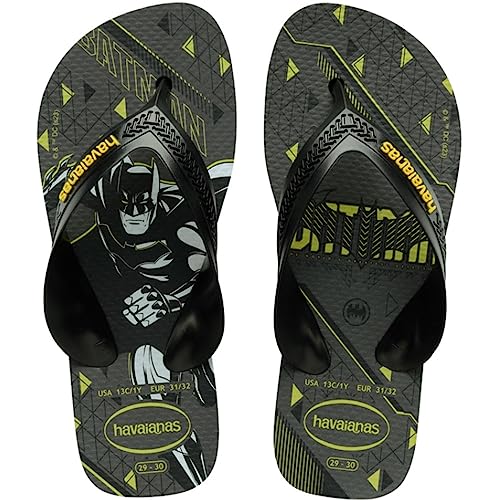 Havaianas Kids Max Herois Flip-Flop, Schwarz/Gelb, Größe 35 EU, Schwarz/Gelb, 2 UK Child von Havaianas