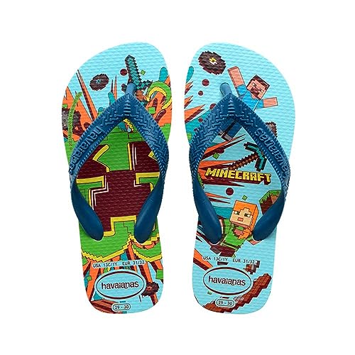 Havaianas Kids Minecraft White Blue Comfy, Flipflop, WHITE/BLUE COMFY, von Havaianas