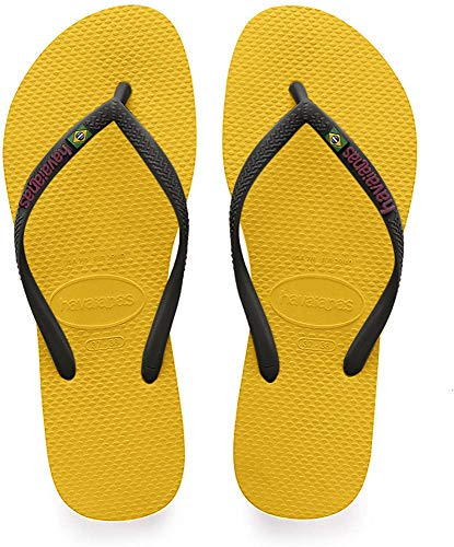 Havaianas Mädchen Slim Brasil Logo Zehentrenner, Gelb (Banana Yellow), 29/30 EU von Havaianas