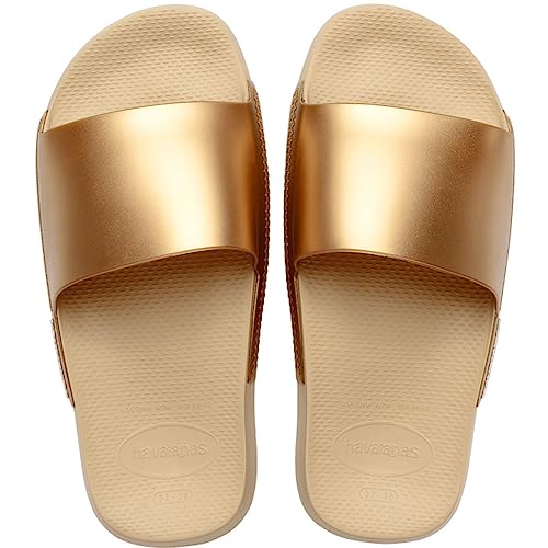Havaianas Slide Classic Metallic Slide Sandale 41/42 EU 212380, Sandgrau, 41/42 EU von Havaianas