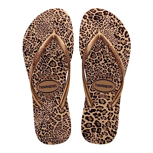 Havaianas Mädchen Slim Animals Sand Greygolden Flip-Flop, Sandgrau, Gold, 28 EU von Havaianas