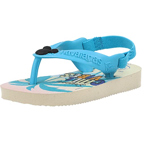 Havaianas Unisex Baby Disney Classics Flipflop, Beige Stroh / Blau, 23/24 von Havaianas