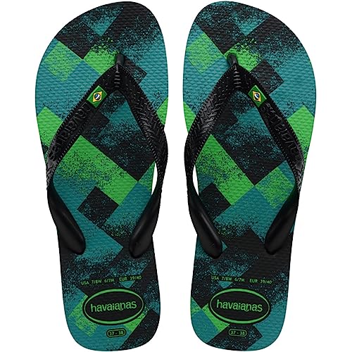 Havaianas Unisex Brasil Fresh Blackblackleaf Green Flip-Flop, Schwarz, Schwarz, Blattgrün, 33/34 EU von Havaianas