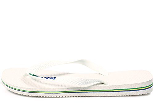 Havaianas Unisex Brasil Logo Flipflop, Weiß, 45/46 EU von Havaianas