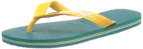 Havaianas Unisex Brasil Logo Flip Flops, Vibe Green, 35/36 EU von Havaianas