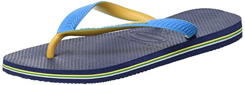 Havaianas Unisex Brasil Mix Flip flops, Marineblau / Türkis / Verbranntes Gelb 35/36 EU von Havaianas