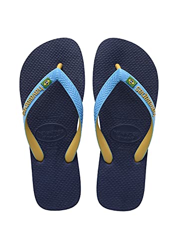 Havaianas Unisex Brasil Mix Flip flops, Marineblau / Türkis / Verbranntes Gelb 37/38 EU von Havaianas