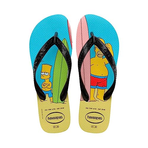 Havaianas Simpsons Flip Flops Unisex, Blau/Schwarz, 35/36 EU von Havaianas