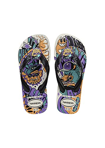 Havaianas Unisex Kinder Top Grafitti Flip flops, Weiß 25/26 EU von Havaianas