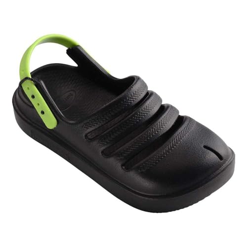 Havaianas Unisex Kinder Kids Clog Sandale, Black Lemon Green Havaianas Unisex Kinder Kids Clog Sandale, Black Lemon Green von Havaianas