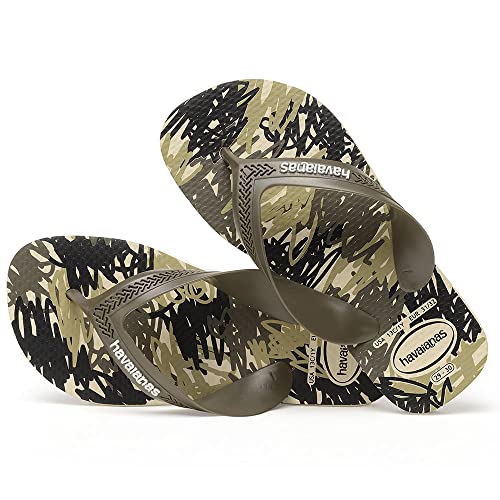 Havaianas Unisex-Kinder Kids Max Trend Zehentrenner, Mehrfarbig (Black/Beige), 27/28 EU von Havaianas