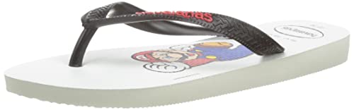 Havaianas Unisex-Kinder Mario Bros Zehentrenner, weiß/schwarz, 23/24 EU von Havaianas