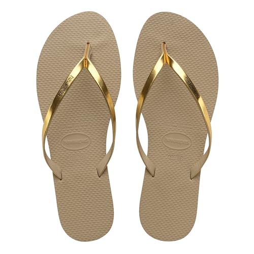 Havaianas - You Metallic, Bequeme, stylische und vielseitige Sandalen, Dünne Riemen mit Metallic-Finish, Kleiner Absatz, für Damen, 41/42 EU von Havaianas