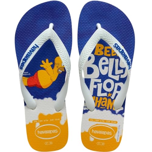 Havaianas Unisex Simpsons Flip-Flop, Weiß/Weiß/Blauer Stern/Blauer Stern, 45/46 EU, Weiß Weiß Blau Stern Blau Stern, 45/46 EU von Havaianas