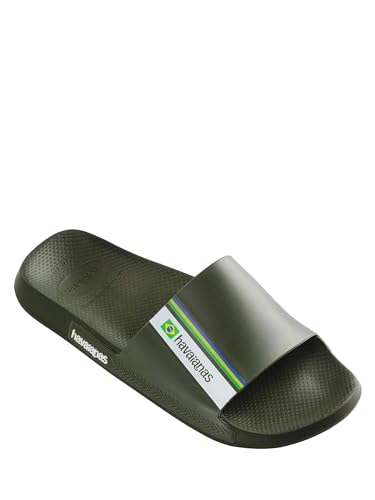 Havaianas Unisex Slide Brasil Green Sandal, 34/35 EU, grün, 33/34 EU von Havaianas