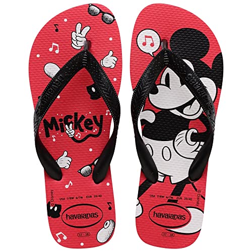 Havaianas Unisex's Top Disney Flip-Flop, Rubinrot, Schwarz, 10/11 UK von Havaianas