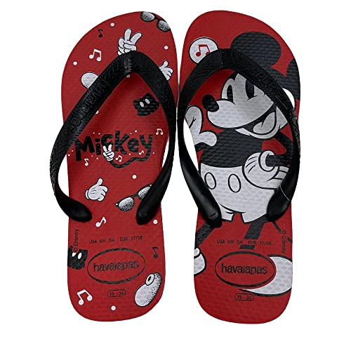 Havaianas Unisex Top Disney Flipflop, Rubinrot, Schwarz von Havaianas