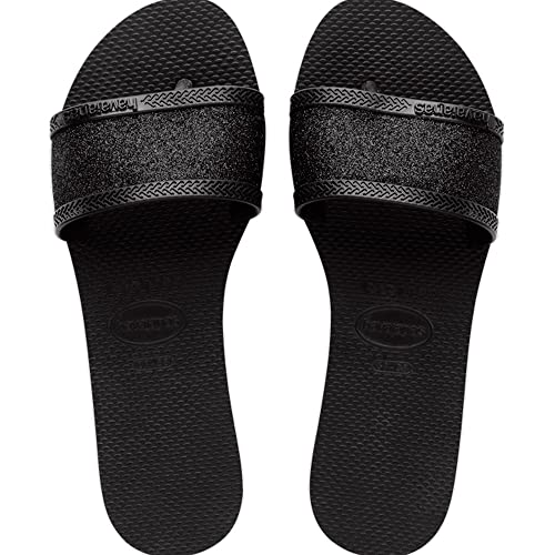 Havaianas Damen Angra Glitter Slide Sandale, Schwarz, 35/36 EU von Havaianas