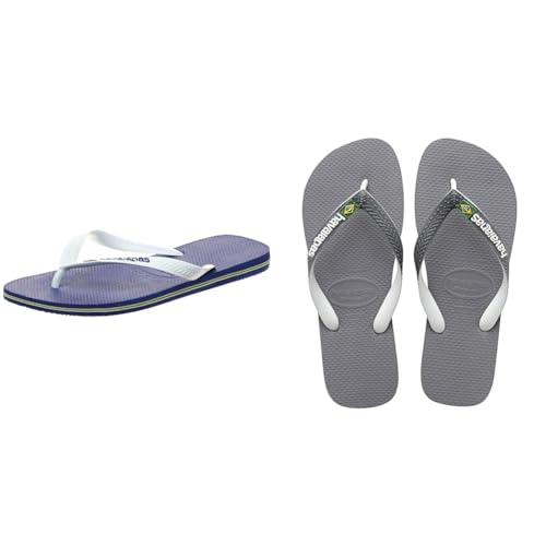 Havaianas Zehentrenner Steel Grey White White 43/44 EU + Zehentrenner Marine Blue 43/44 EU von Havaianas