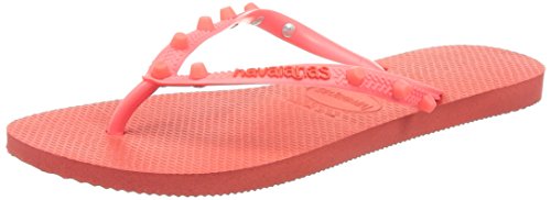 havaianas Slim Candy Badeschuhe Damen Zehentrenner Badelatschen Rot 4132594-6024, Größenauswahl:37/38 von Havaianas