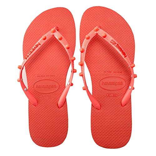 havaianas Slim Candy Badeschuhe Damen Zehentrenner Badelatschen Rot 4132594-6024, Größenauswahl:39/40 von Havaianas