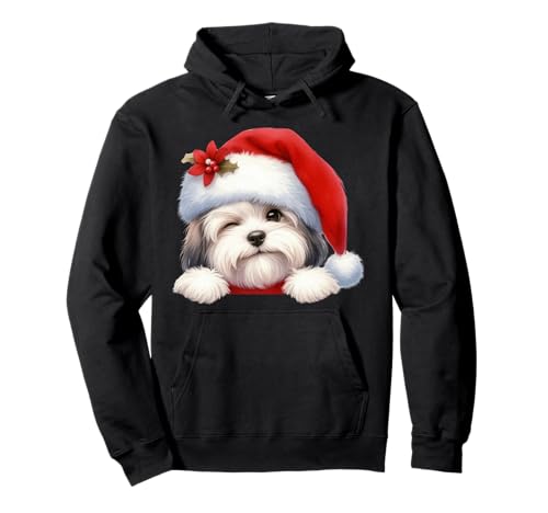 Havanesischer Hund Weihnachten Weihnachtsmannmütze Hund Mama Papa Pullover Hoodie Havanesischer Hund Weihnachten Weihnachtsmannmütze Hund Mama Papa Pullover Hoodie von Havanese Dog Tees NYC