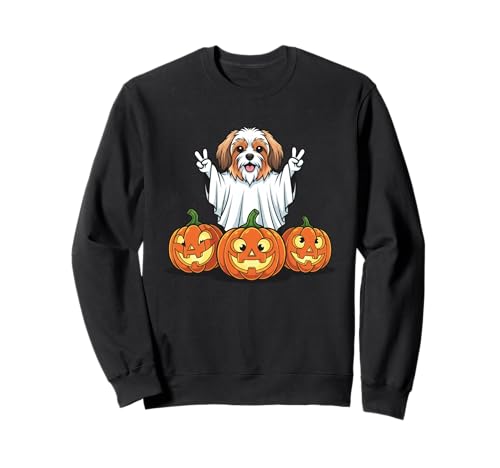 Lustiger Havanesischer Geist Kürbis Boo Halloween Kinder Herren Damen Sweatshirt Lustiger Havanesischer Geist Kürbis Boo Halloween Kinder Herren Damen Sweatshirt von Havanese Lovers Halloween Ghost Pumpkin Outfits