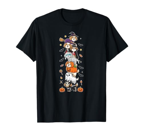 Havanesischer Hund Hexe Vampir Geist Halloween Kinder Herren Damen T-Shirt Havanesischer Hund Hexe Vampir Geist Halloween Kinder Herren Damen T-Shirt von Havanese Lovers Halloween Skeleton Mummy Outfits